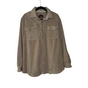 Freedom Foundry Men's Long Sleeve Button Up Corduroy Fleece Jacket Size XL Tan